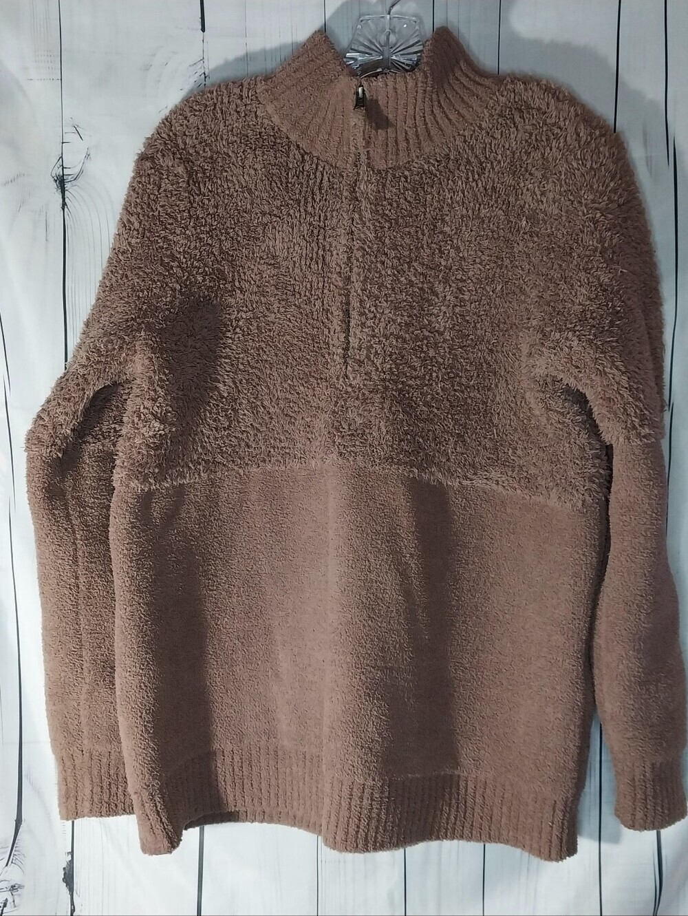 Barefoot Dreams CozyChic Casual Minimalist Comfy Half-Zip Teddy Pullover